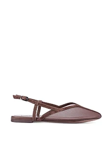 Жіночі балетки шкіряні коричневі - фото  - Miraton