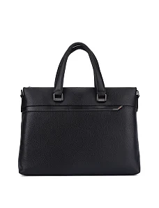 Чоловічий портфель шкіряний чорний - фото  - Miraton