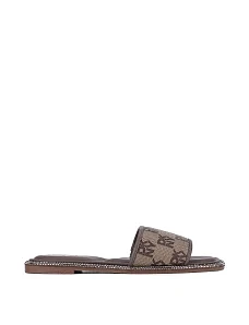 Женские шлепанцы из экокожи бежевые - фото  - Miraton