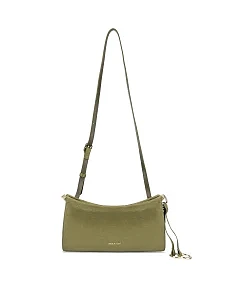 Жіноча сумка через плече з нубуку зелена - фото  - Miraton