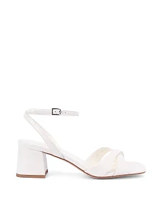 Жіночі босоніжки шкіряні білі - фото  - Miraton