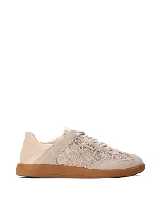 Женские кеды кожаные бежевые - фото  - Miraton