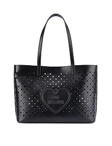 Жіноча сумка Love Moschino тоут із екошкіри чорна - фото  - Miraton