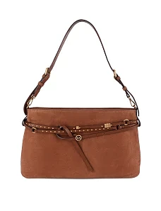 Женская сумка через плечо кожаная рыжая - фото  - Miraton