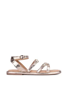 Женские сандалии кожаные бежевые - фото  - Miraton