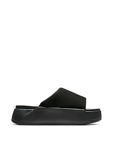 Женские шлепанцы Nike CALM ELEVATION из экокожи черные - фото  - Miraton