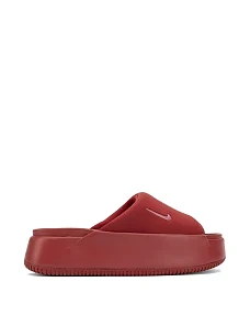 Женские шлепанцы Nike CALM ELEVATION из экокожи красные - фото  - Miraton