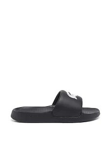 Мужские шлепанцы Lacoste Serve Slide резиновые черные - фото  - Miraton