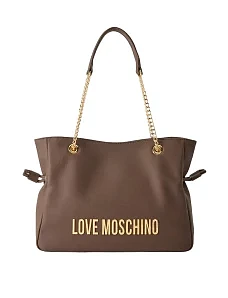 Жіноча сумка тоут Love Moschino з екошкіри коричнева - фото  - Miraton