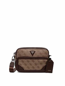 Чоловіча сумка крос-боді Guess з екошкіри бежева - фото  - Miraton
