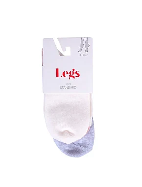 Набір жіночих високих шкарпеток Legs бавовняні молочні, 3 пари - фото 1 - Miraton