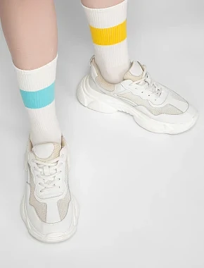 Набір жіночих високих шкарпеток Legs Socks Cotton Line жовті, 2 пари - фото 1 - Miraton