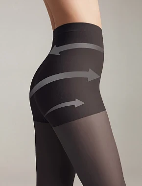 Капронові колготки зі стягуючими шортиками Active soft 40 Den Lycra чорні - фото 2 - Miraton