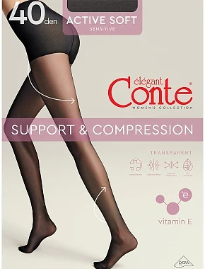 Капронові колготки зі стягуючими шортиками Active soft 40 Den Lycra чорні - фото 4 - Miraton