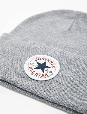 Шапка Converse Chuck Patch Beanie серая - фото 2 - Miraton