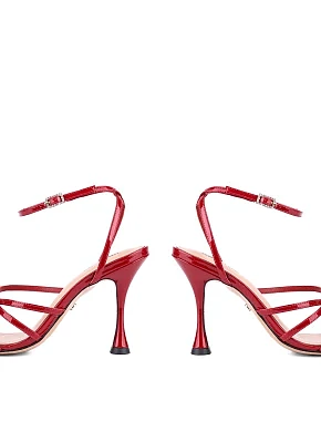 Жіночі босоніжки Lola Cruz Carole Sandal 95 шкіряні червоні з тонкими ремінцями - фото 2 - Miraton