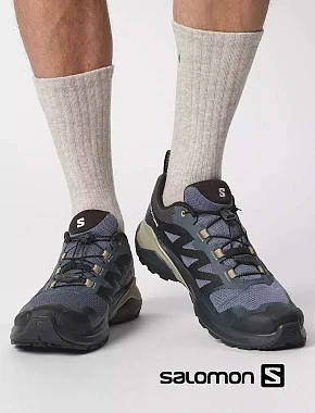Мужские кроссовки Salomon X-Adventure Gtx из искусственной кожи синие - фото 1 - Miraton