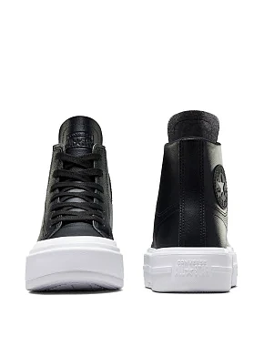 Женские ботинки Converse Chuck Taylor All Stars кожаные черные - фото 3 - Miraton