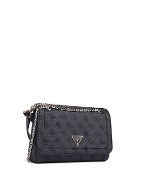 Женская сумка кросс-боди Guess из экокожи серая с логотипом - фото 3 - Miraton