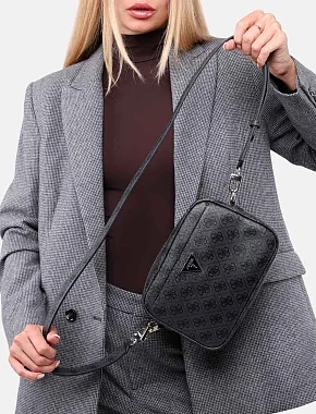 Жіноча сумка camera bag Guess з екошкіри сіра - фото 2 - Miraton