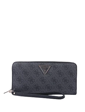 Жіночий гаманець Guess з екошкіри cірий з брендовим лого - фото 1 - Miraton