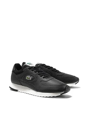 Чоловічі кросівки Lacoste Linetrack шкіряні чорні - фото 2 - Miraton