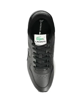 Чоловічі кросівки Lacoste Linetrack шкіряні чорні - фото 4 - Miraton