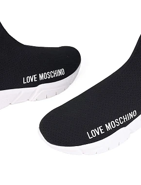 Женские ботинки Love Moschino тканевые черные - фото 5 - Miraton