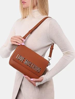 Женская сумка кросс-боди Love Moschino из экокожи коричневая - фото 2 - Miraton