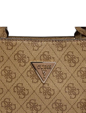 Женская сумка тоут Guess из экокожи бежевая - фото 4 - Miraton
