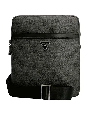 Чоловічі сумки месенджер Guess з екошкіри чорна - фото 1 - Miraton