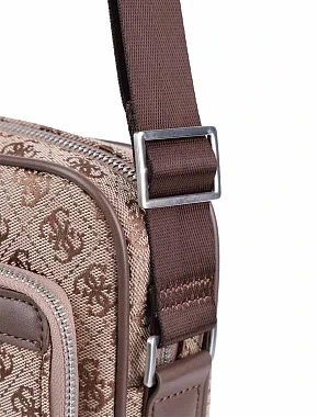 Чоловіча сумка месенджер Guess з екошкіри бежева - фото 4 - Miraton
