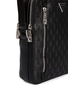 Чоловічі сумки крос-боді Guess з екошкіри чорна - фото 2 - Miraton