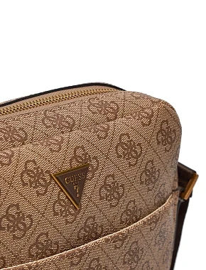 Чоловіча сумка месенджер Guess з екошкіри бежева - фото 5 - Miraton
