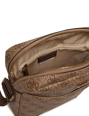 Чоловіча сумка месенджер Guess з екошкіри бежева - фото 6 - Miraton
