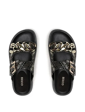 Жіночі сандалі Guess зі штучної шкіри чорні - фото 5 - Miraton