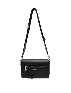 Женская сумка camera bag DKNY кожаная черная - фото 4 - Miraton
