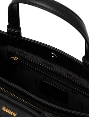 Женская сумка тоут DKNY кожаная черная - фото 5 - Miraton