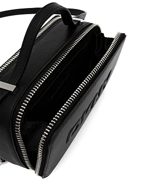 Женская сумка camera bag DKNY из экокожи черная с логотипом - фото 5 - Miraton