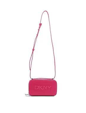 Женская сумка camera bag DKNY из экокожи бордовая с логотипом - фото 4 - Miraton
