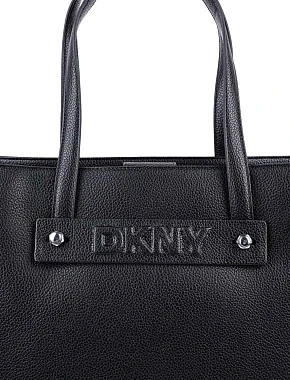 Женская сумка тоут DKNY из экокожи черная - фото 4 - Miraton
