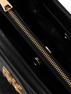 Женская сумка тоут DKNY кожаная черная с логотипом - фото 6 - Miraton