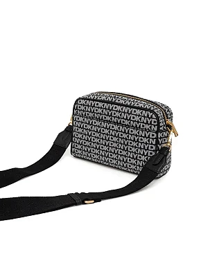 Женская сумка camera bag DKNY кожаная черная - фото 4 - Miraton