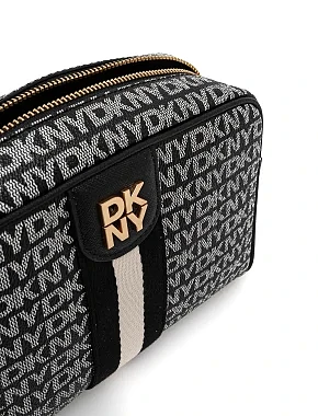 Женская сумка camera bag DKNY кожаная черная - фото 5 - Miraton