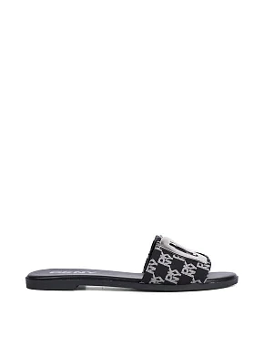 Жіночі шльопанці DKNY тканинні чорні - фото 1 - Miraton