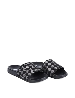 Жіночі шльопанці DKNY тканинні чорні - фото 3 - Miraton