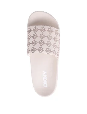 Жіночі шльопанці DKNY тканинні молочного кольору - фото 1 - Miraton