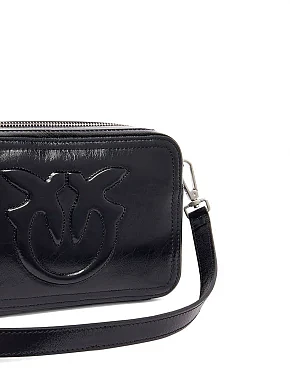 Женская сумка camera bag Pinko кожаная черная - фото 3 - Miraton