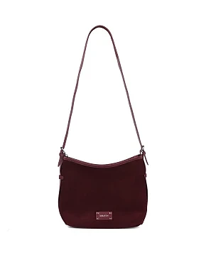 Жіноча сумка хобо MIRATON замшева бордова - фото 7 - Miraton