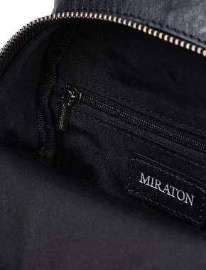 Чоловіча сумка слінг MIRATON шкіряна чорна - фото 5 - Miraton